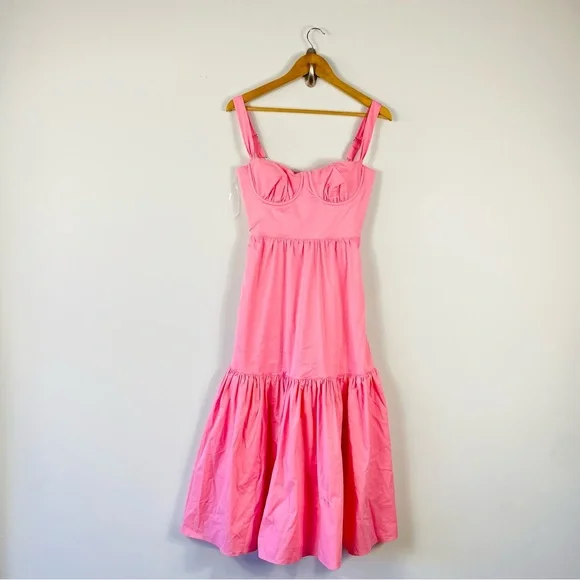 House of CB Elia Pink Romantic Midi Dress Size Small - Picture 2 of 12